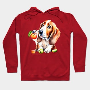 Cute basset hound dog and fruits cute design gift ideas for all Hoodie